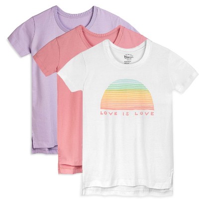 Mightly Girls 3pk Fair Trade Organic Cotton Extended Length Tees