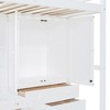 Twin over Twin Size Bunk Bed with Drawers, Wardrobe and Storage Shelves, Hydraulic Bed Underneath - ModernLuxe - 4 of 4