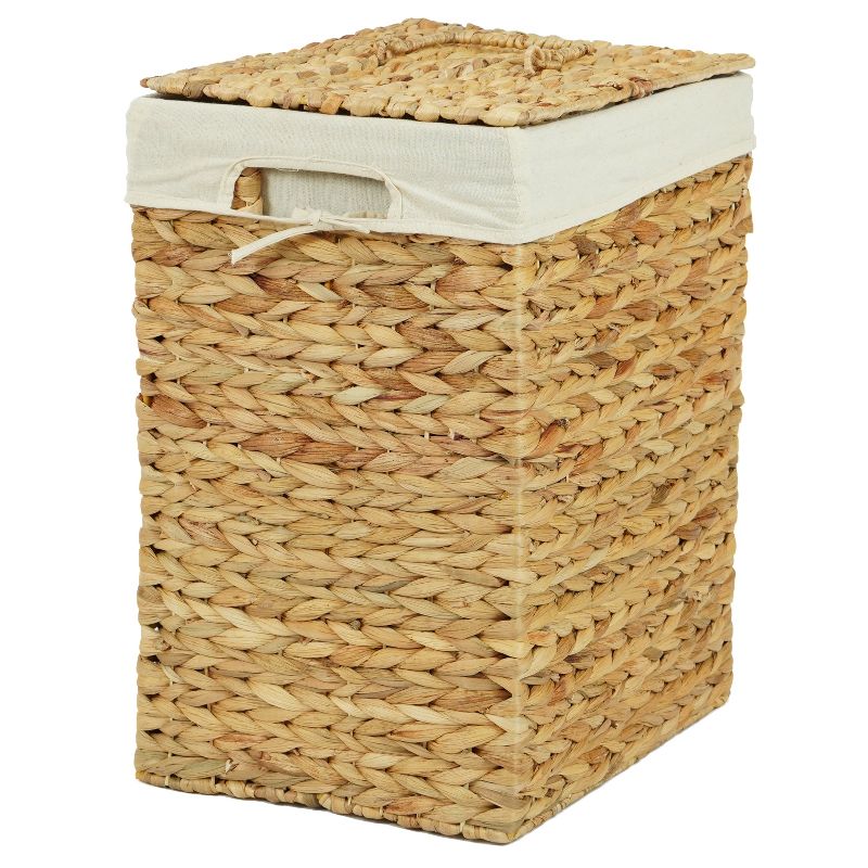 Vintiquewise Handmade Rectangular Water Hyacinth Wicker Laundry Hamper with Lid Natural, 5 of 8