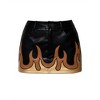 Women's Flame Patterned Leather Jacket Skirt Set - REHAB LAB - 4 of 4