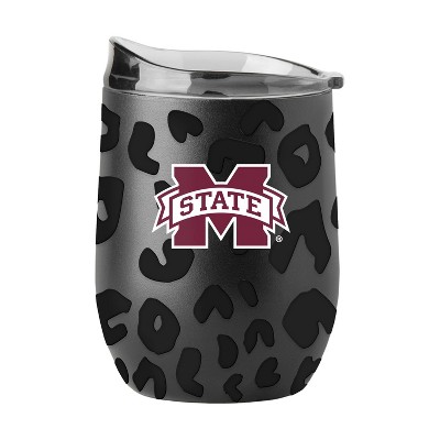 NCAA Mississippi State Bulldogs 16oz Black Leopard Stainless Steel Wine Tumbler