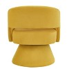 CAVINAS Modern Swivel Barrel Chair with Open Backrest, Upholstered Velvet Accent Chair with 360 Degree Wood Base - 4 of 4