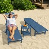 LIKEPAY High-Density Polyethylene Recliner Lounge Chair with 5-Level Adjustment Back and Smooth Rolling Wheels and Cup-Holder - 2 of 4