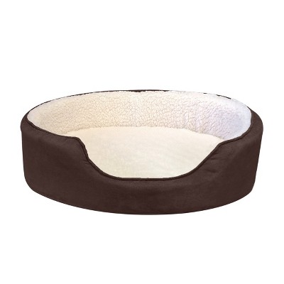 Espresso Orthopedic Foam Bolster Dog Bed with Removable Cover