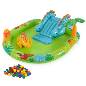 Intex Little Dino Inflatable Pool Play Center w/Multi-Color Fun Ballz, 100 Pack - 1 of 4