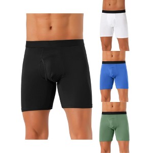 INSPIRE CHIC Men's 4 Pack Solid Color Soft Stretch Open-fly Basic Boxer Briefs - 1 of 4