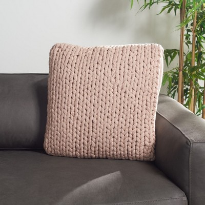 Adalina 21'' Pale Pink Ultra-Soft Knitted Accent Pillow