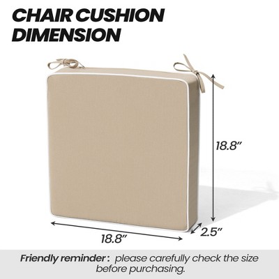 Beige and Off-White Foam Outdoor Chair Cushions Set
