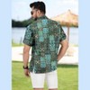 LA LEELA Men's Hawaiian Shirt Holiday Pocket Summer - 4 of 4
