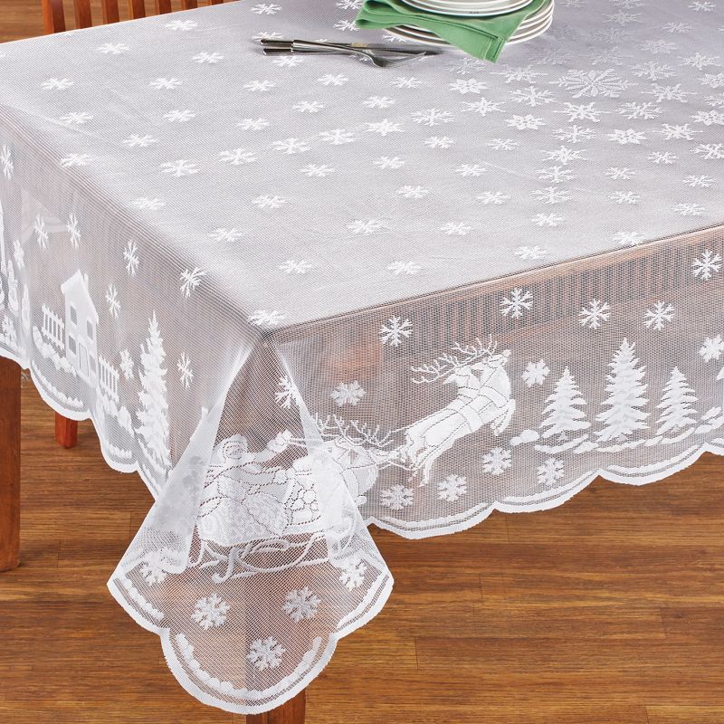 Collections Etc Christmas Night Lace Tablecloth, 2 of 3