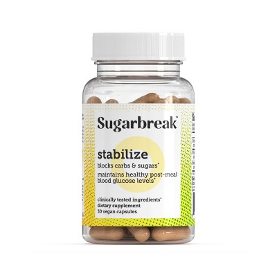 Sugarbreak Stabilize Adult Vegan Capsule to Block Absorption of Carbs and Sugars  - 30ct