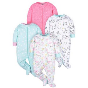 Onesies Brand Baby Girls' 4-Pack, Cats - 1 of 4