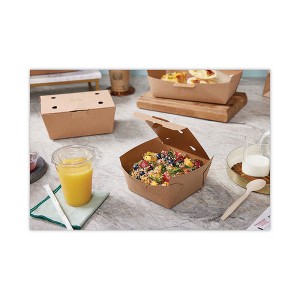 Pactiv Evergreen EarthChoice Tamper Evident OneBox Paper Box, 4.5 x 4.5 x 2.5, Kraft, 312/Carton - 1 of 4
