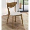 Simple Relax Set of 2 Dining Side Chairs in Beige and Chesnut - 2 of 4