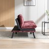 71.6" Futon Sofa Bed, Convertible Sleeper Sofa With Metal Legs, Foldable Chenille Upholstered Loveseat, 2 Seater Futo Couch - 4 of 4