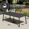 Crestlive Products 7pc Outdoor Dining set for 6 People Patio Rectangle Table Aluminum Frame with Wood-Like Tabletop and Umbrella Hole - 2 of 4