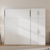 NicBex Full Size Murphy Bed Wooden Frame Murphy Bed Cabinet Wall Bed with Lockers and Wardrobes for Living Room, White - 4 of 4