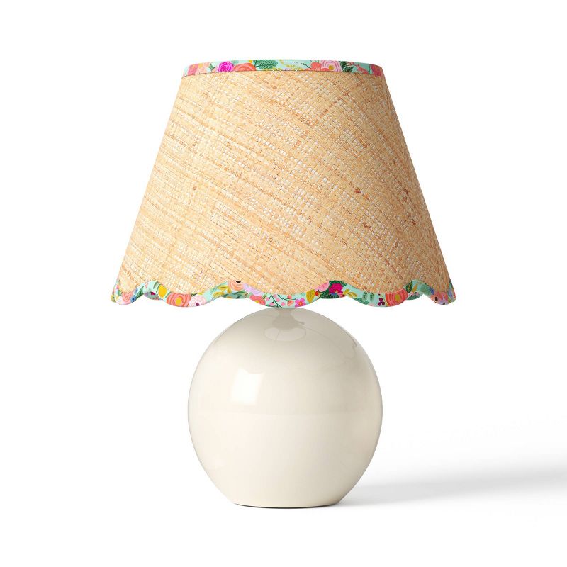 Rifle Paper Co. x Target Round Table Lamp - Natural Shade with Garden Party Trim, 1 of 7