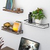 Attop Meangood Floating Shelves Wall Mounted Set of 2, Rustic Wood Wall Storage Shelves - 4 of 4