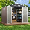 8x6 Ft Outdoor Storage Shed with Double Doors, Lockable Metal Garden Shed with Rain Gutter for Backyard, Patio & Garden Tools - 2 of 4