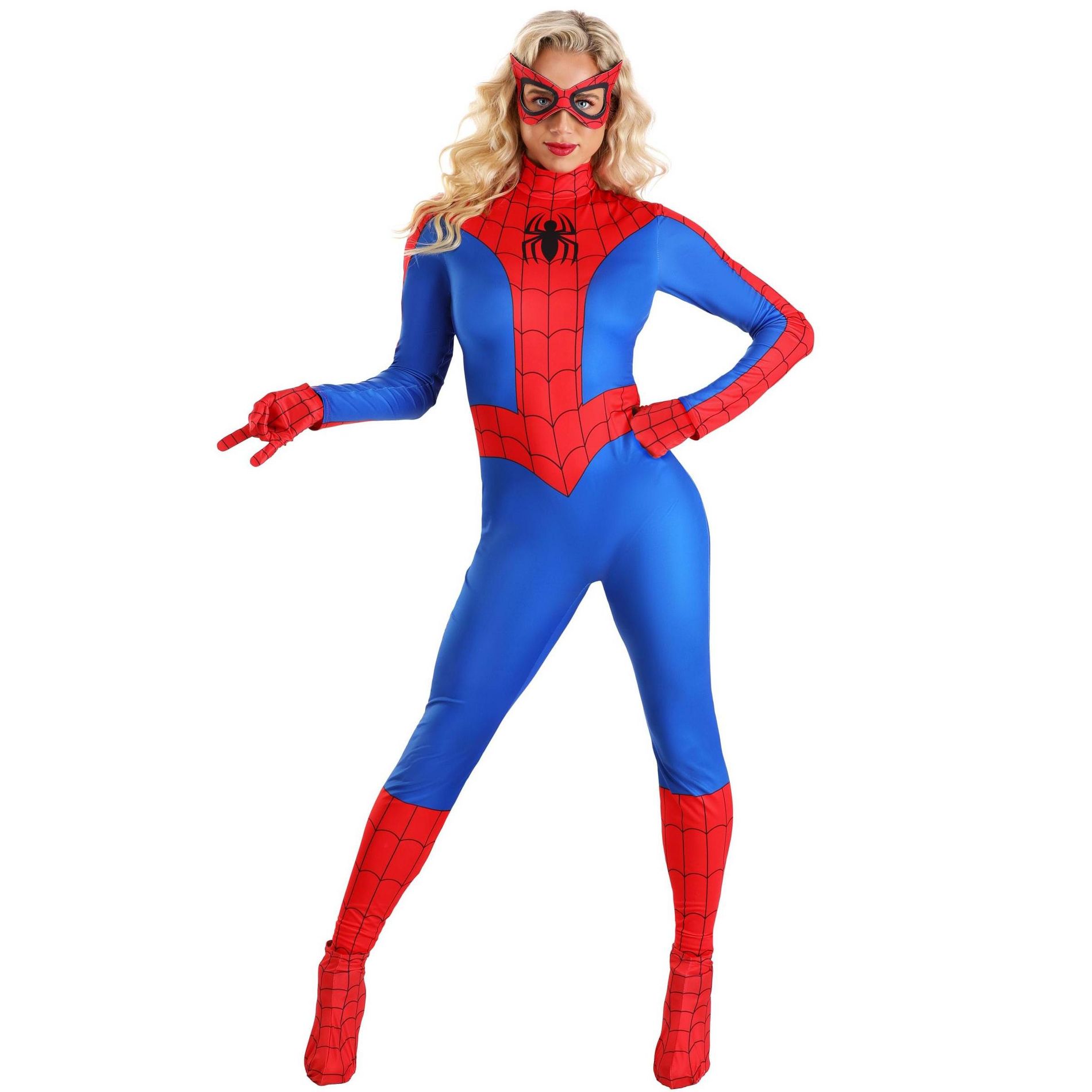 HalloweenCostumes.com Large Women Premium Classic Spider-Man Women's Costume | Marvel Costumes, Blue/Black/Red