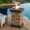 GDFStudio Troy Outdoor 40,000 BTU Lightweight Concrete 29 Inch Fire Column, Light Brown - 2 of 4