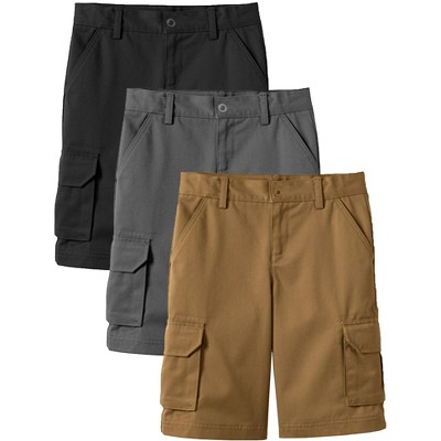 Galaxy Approved  Boy's Stretch Cotton Cargo Shorts-3 Pack