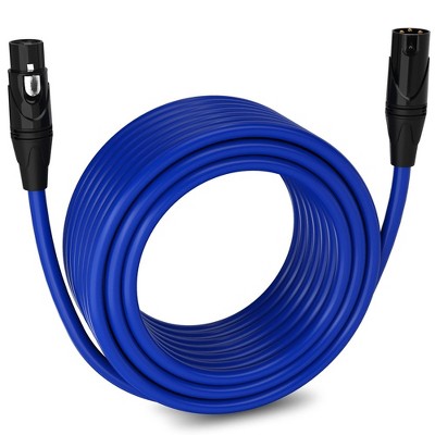 LyxPro 75 FT. XLR Cable, Male-to-Female, 3 Pin Mic Cable, Blue