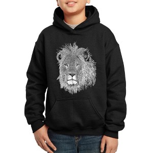 LA Pop Art Boy's Word Art Hooded Sweatshirt - Lion - 1 of 4