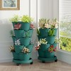 VECELO 5-Tier Vertical Garden Planter, Self Watering Stackable Planter with Wheels for Strawberries, Flowers, Vegetables, Set of 1/2 - 4 of 4