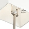 360 Lighting Franco Modern Table Lamps 26 1/2" High Set of 2 Brushed Nickel with USB Charging Ports White Square Shade for Bedroom Living Room Desk - 3 of 4