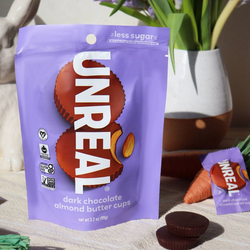 UNREAL Dark Chocolate Almond Butter Cups Candy - 3.2oz, 3 of 7