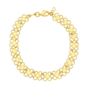 Classic Gold 14K Yellow Gold, Flower Design Bracelet - Gold - 6.75 Inch - 1 of 2