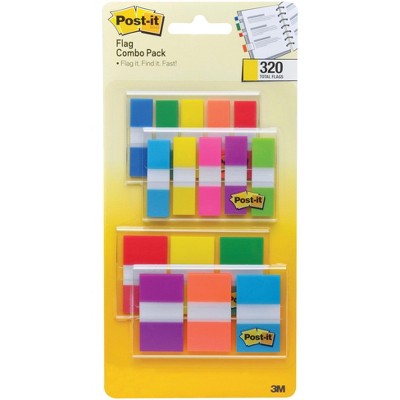 Post-it Flags Combo pk, 1/2 and 1 Inch, 320 Flags