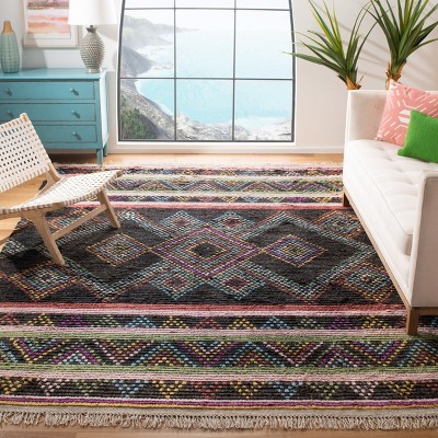 Kenya Tribal Elegance Multicolor Wool 8' x 10' Hand-Knotted Area Rug