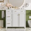 INFURNIC Vanity Tables, Elegant and Functional Bathroom Cabinet with Ceramic Sink for Organized Storage Solutions, White, 18.3"*36"*34" - 2 of 4