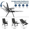 Patio Rattan Folding Chair, 10-Position Reclining Camping Chair with Footrest & High Back, Heavy-Duty 330 lbs, Brown - 3 of 4