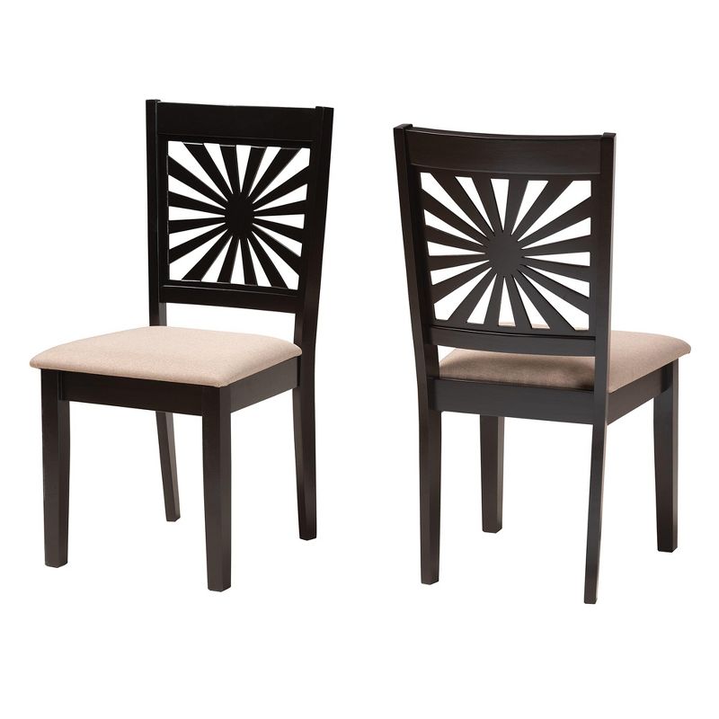 Baxton Studio Olympia Modern Fabric and Wood Dining Chair Set, 2 of 8