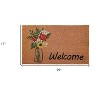 HomeRoots 17" X 29" Natural Green and Black Coir Floral Welcome Outdoor Door Mat - 3 of 3