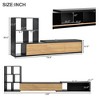 74.8"-126"W Extendable TV Stand for TVs Up to 110'', Entertainment Center with  Storage Cabinets and 3 Tier Bookshelves, 4Q-ModernLuxe - image 3 of 4