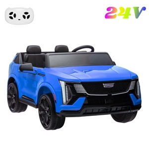 24V 2-Seater Kids Ride-on Car with Remote Control, Licensed Cadillac Battery Powered Ride On Truck for Toddlers, 4 Wheel Toys with Music, Lights - 1 of 4