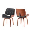 JUJABU Set of 2 Mid-Century Modern 360° Swivel Dining Chairs with PU Leather Upholstery, Ergonomic Design for Kitchen and Office - 2 of 4