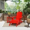 WestinTrends Malibu HDPE Outdoor Patio Folding Poly Adirondack Chair with Ottoman and Side Table (3-Piece) - 2 of 4