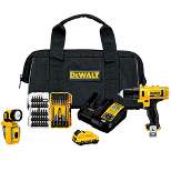 DeWalt 20V MAX Cordless Impact Driver and Drill Hand Tool Set Combo Kit with LED Flashlight, 45 Piece Drill Bit Set, and Battery Power Pack
