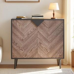 Acekool 31.5" Contemporary Storage Cabinet, Accent Sideboard Buffet Cupboard with Door Panels, Entryway or Dining - 1 of 4