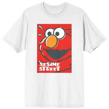 Sesame Street Elmo Laughing Men's White Graphic T-Shirt
