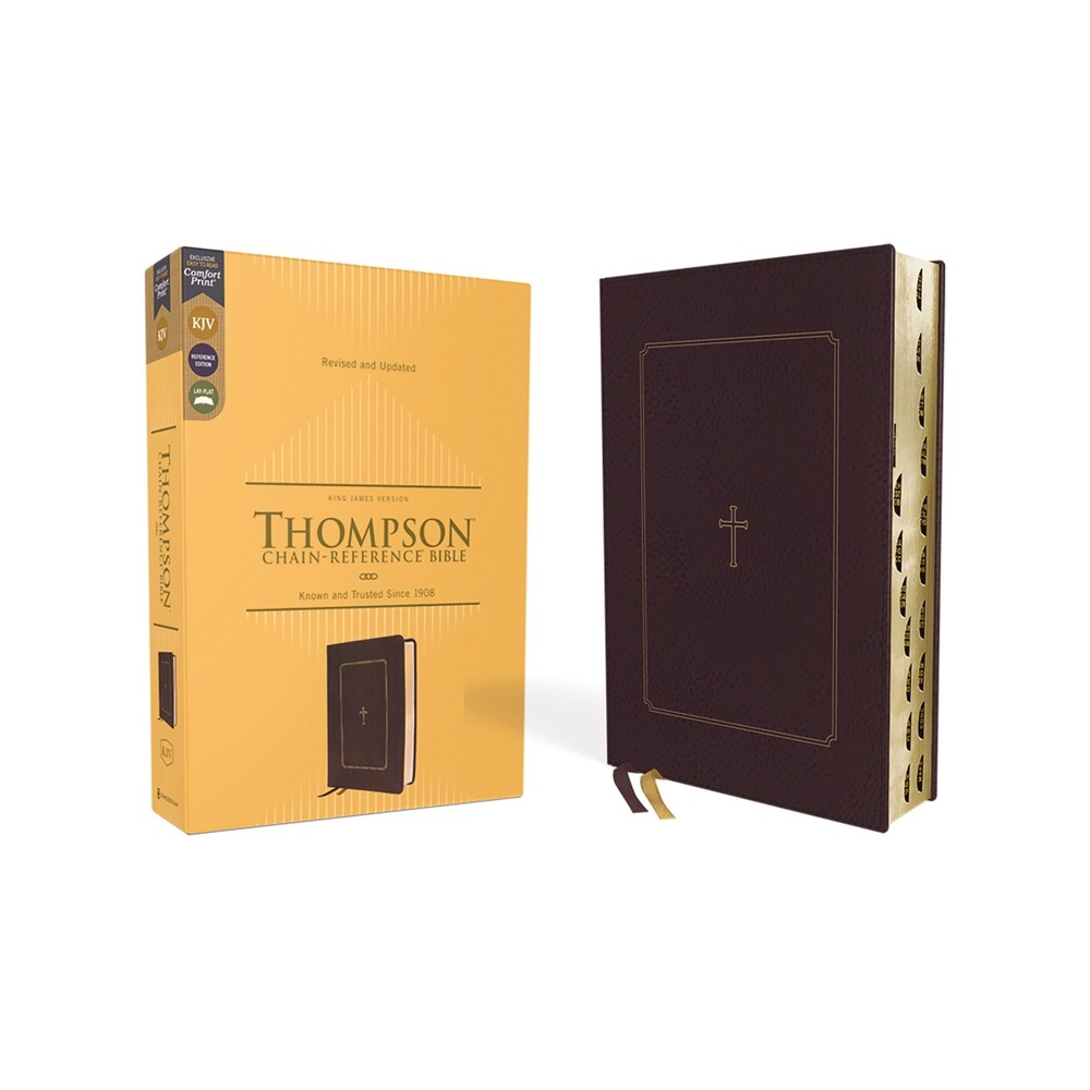 Kjv, Thompson Chain-Reference Bible, Leathersoft, Burgundy, Red Letter, Thumb Indexed, Comfort Print - by Zondervan (Leather Bound)