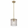 Glacier 1-Light Pendant - Chic Minimalist Design with Clear Textured Glass & Matte Black Steel - 3 of 4