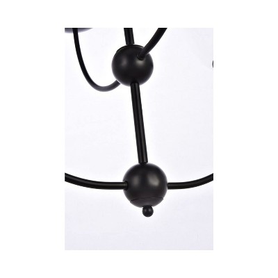 Adjustable Height Black Iron Globe Pendant with Clear Glass Shade