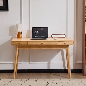 Fch Natural Wood Color Solid Wood 120 * 60 * 76Cm Three-Draw 1Pcs Computer Desk - 1 of 4